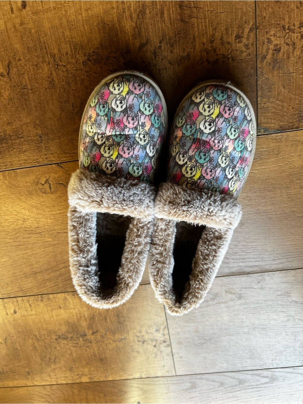 BOBS from Skechers Multicolor Smiley-Print Faux Fur Lined Slip-On Slippers